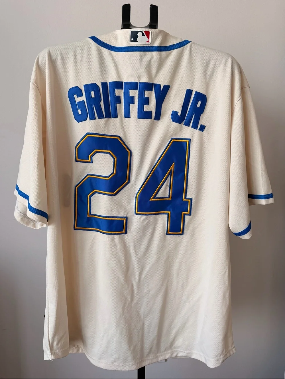 Nike Ken Griffey Jr. Seattle Mariners Cream and Blue Baseball Jersey